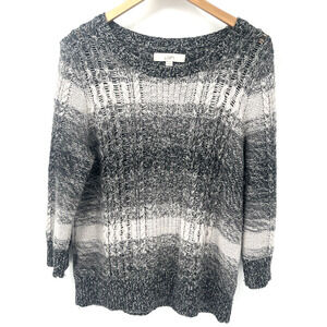 LOFT Sweater Womens XL Gray Pullover Wool Rabbit Hair Blend Chunky Knit